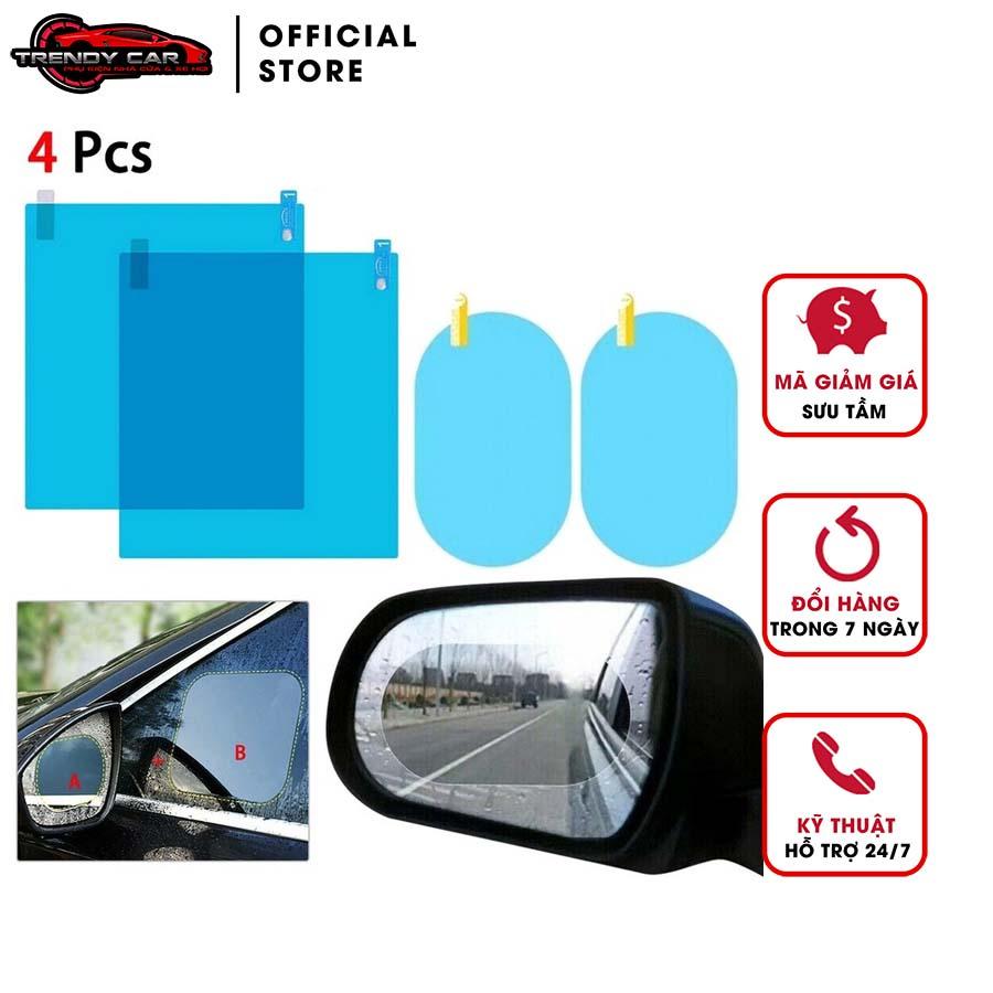 Bộ Miếng Dán Chống Nước Gương Chiếu Hậu và kính lái Trang trí ô tô cao cấp Trendy Car