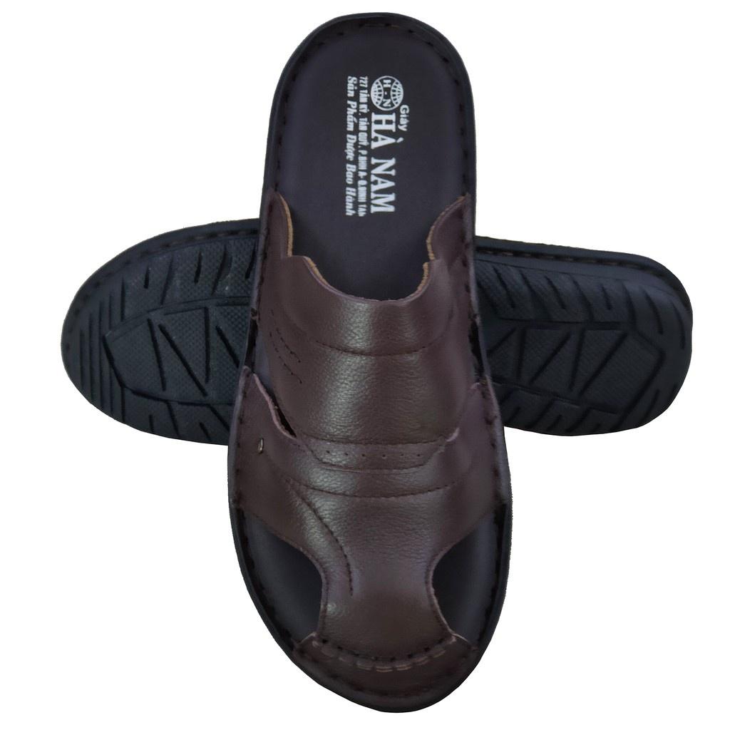 Dép Bít Mũi Nam Da Bò Thật TiTi ĐÔ Cao Cấp GSB2041d