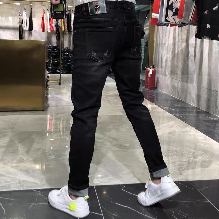 Quần jean nam xanh bạc Julido Store, chất jean co dãn 4 chiều tôn dáng nam tính BC5678 - Đen 01 size 30