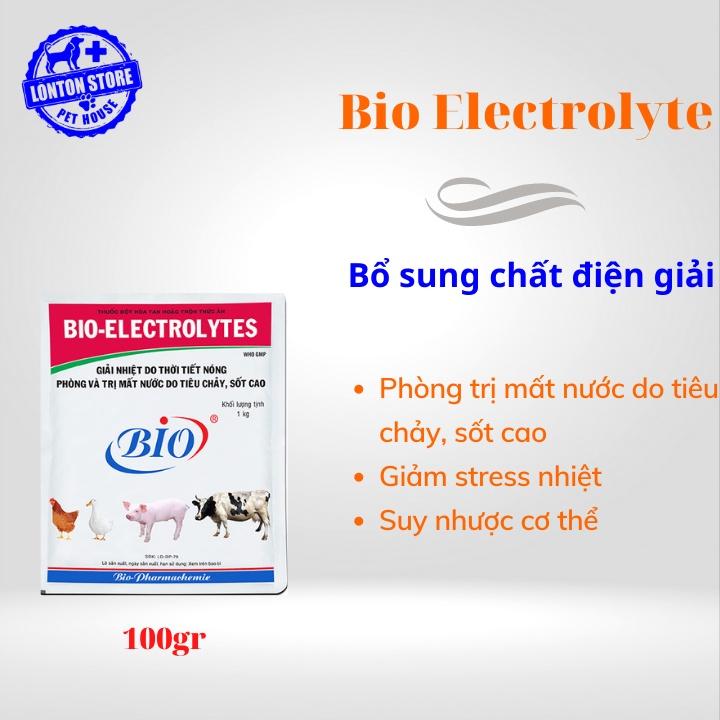 Bio Electrolyte - Chất điện giải chống mất nước cho gia súc gia cầm, gói 100gr