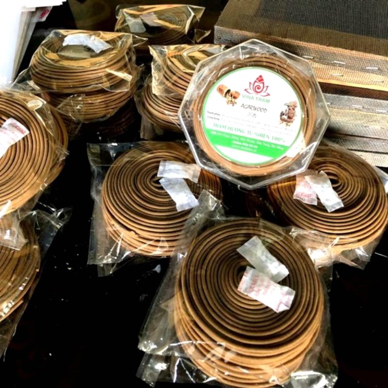 Nhang Khoanh Trầm Hương Nguyên Chất Cao Cấp Loại 8 giờ - Hộp 80gram