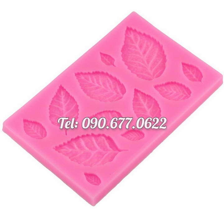 Khuôn silicone làm rau câu 12 lá hoa hồng lớn, nhỏ - Mã số 1089