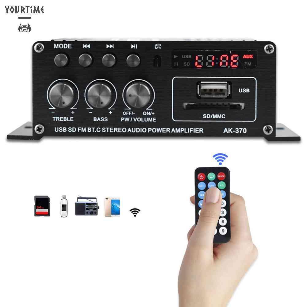 Bộ Khuếch Đại Âm Thanh Kỹ Thuật Số Kết Nối Bluetooth 2.0 Kênh 12V AK-370 Chuyên Dụng