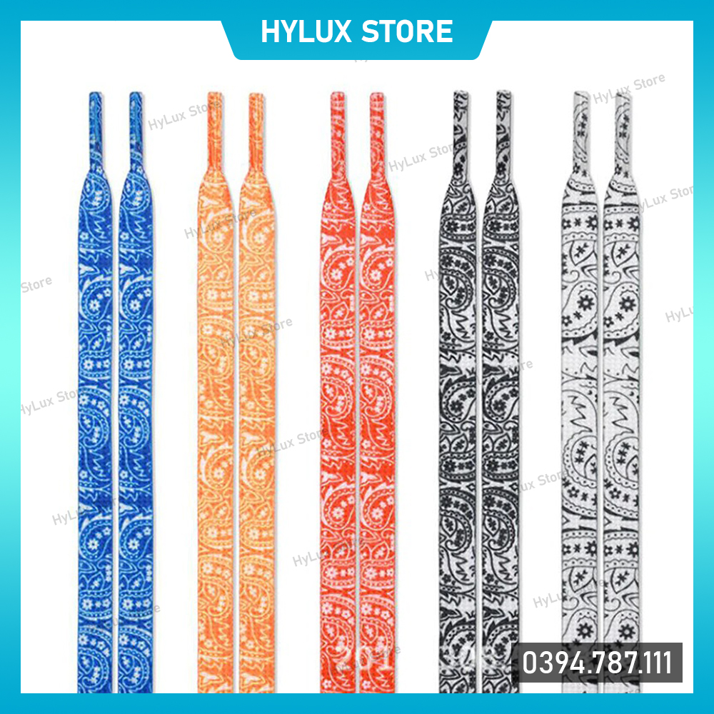 Dây giày họa tiết Paisley Bandana cho Air Force 1, Jordan 1 cao cấp - Dây giày thể thao