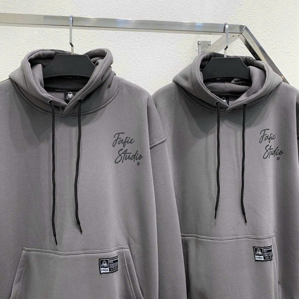 Hình ảnh Áo hoodie Fafic big, Áo khoác hoodie form rộng nam nữ logo local brand unisex 100% premium cotton có mũ 2 lớp dày dặn ulzzang phong cách Hàn Quốc