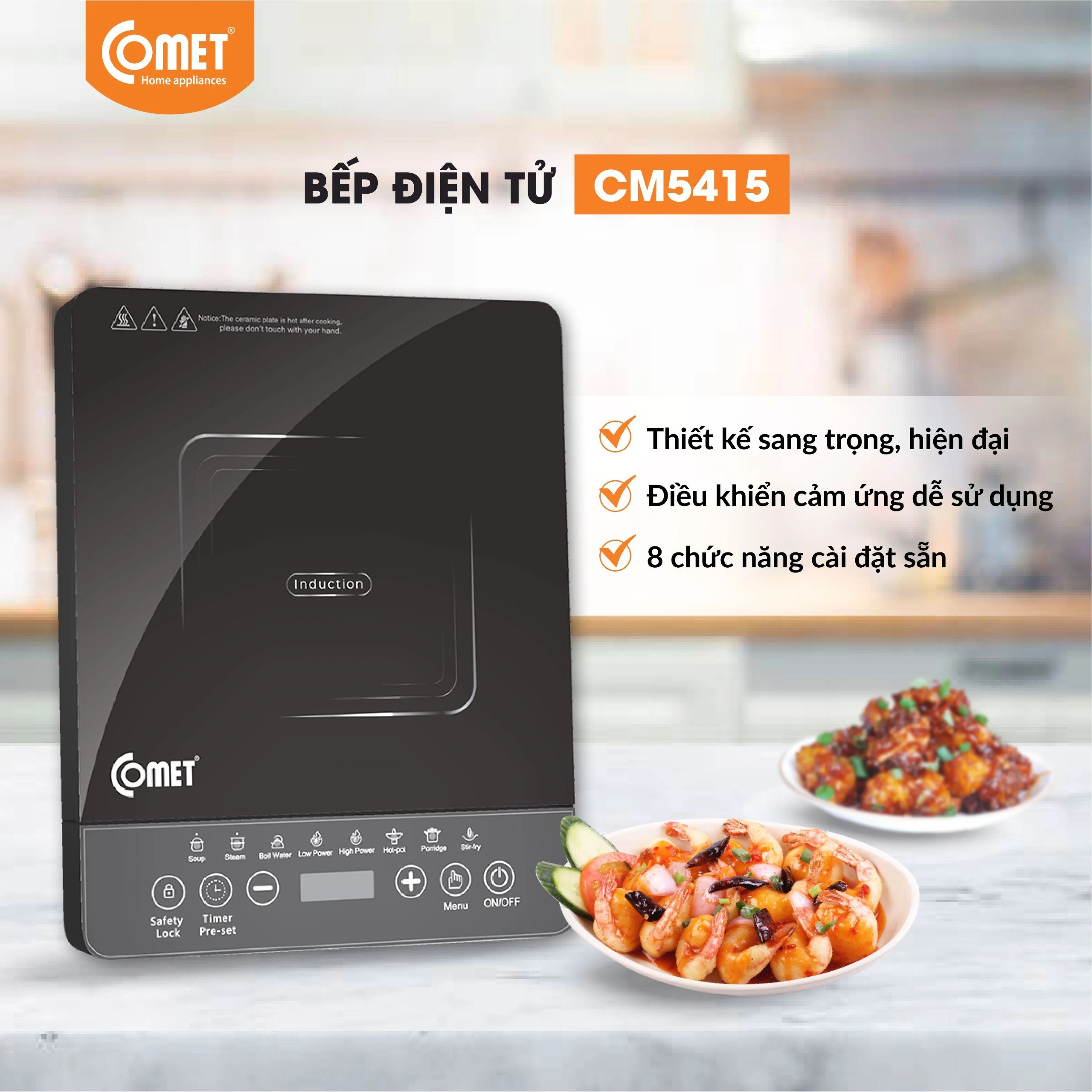 Bếp điện từ Comet CM5415 - HÀNG CHÍNH HÃNG