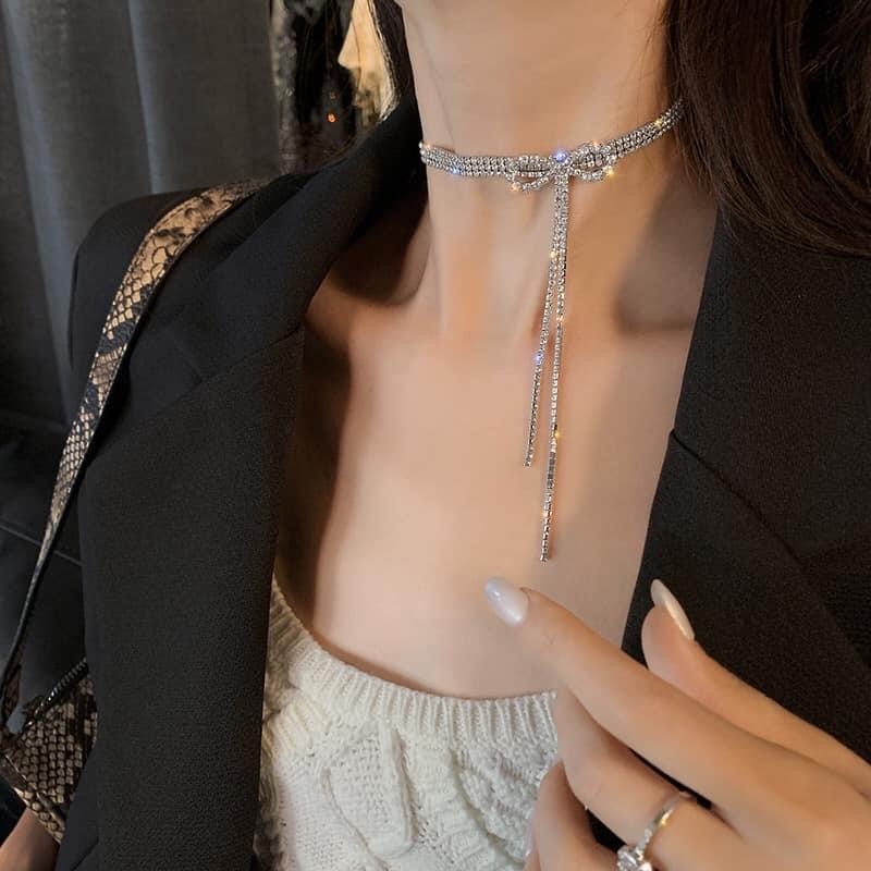 Vòng cổ chocker nữ đính đá sang chảng