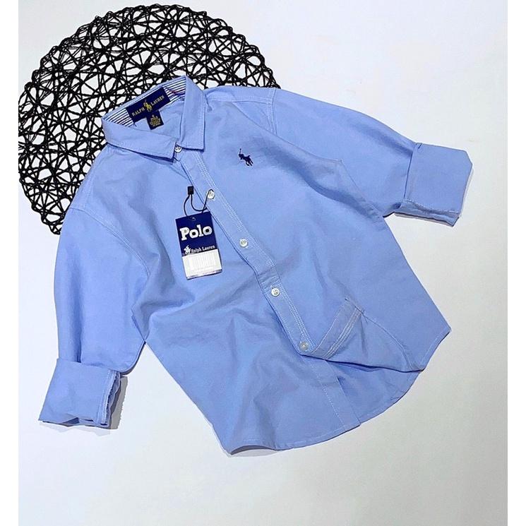 Áo sơ mi tay dài bé trai A024 size nhí