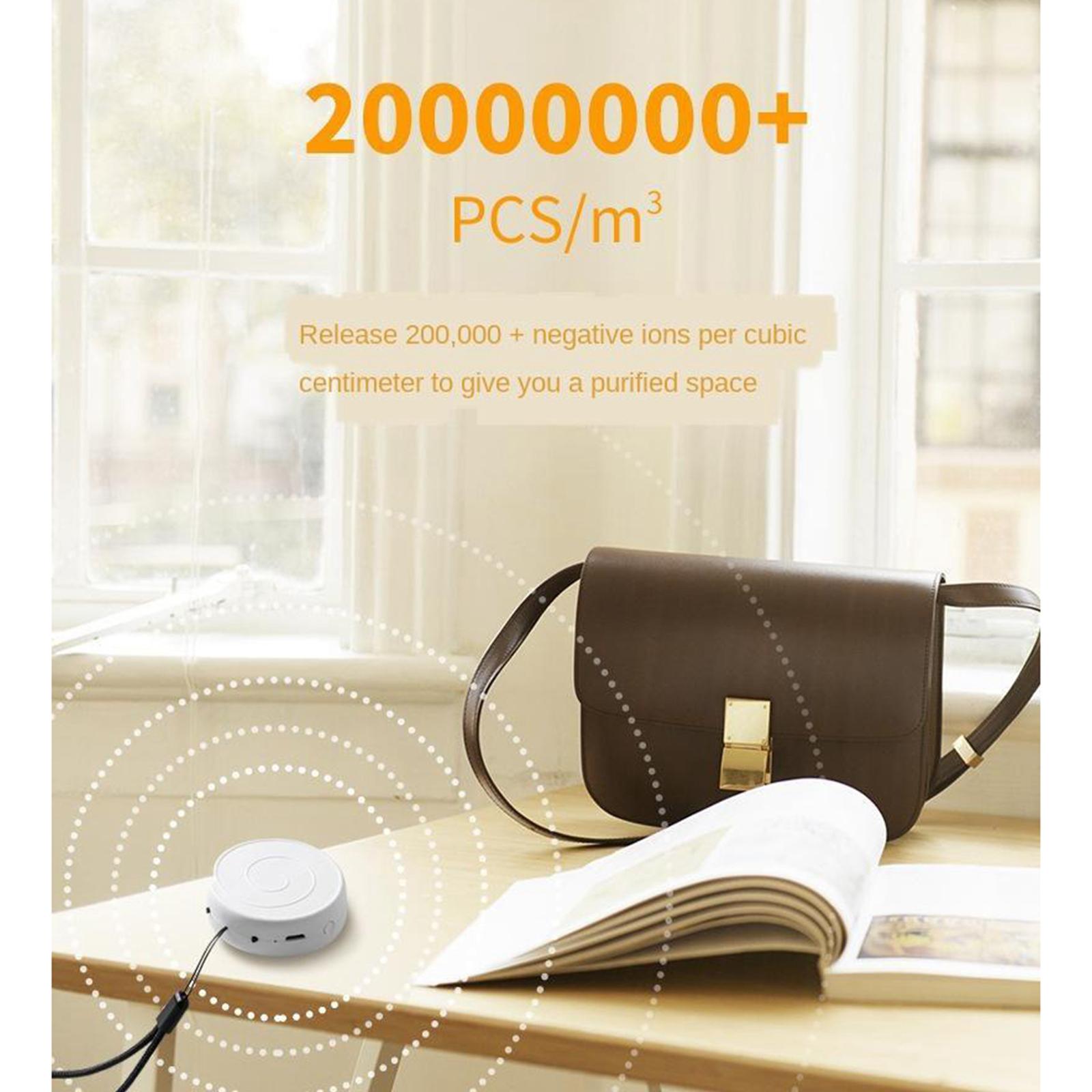Personal Air Purifier Negative Ion Generator, Purifies Air Eliminating Germs, Dust, Viruses, , Allergens, Mold, Odors, and More, White