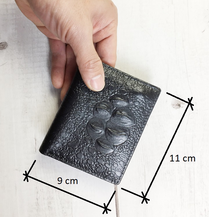 Ví nam mini da bò vân cá sấu MN118 - 100% da bò thật, BH 3 năm