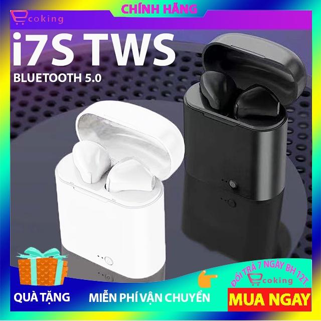 {xả kho 3 ngày+freeship}tai nghe không dây nhét tai i7s ecoking mua 1 tặng 1 quà kết nối bluetooth5.0 có micro bass nổi