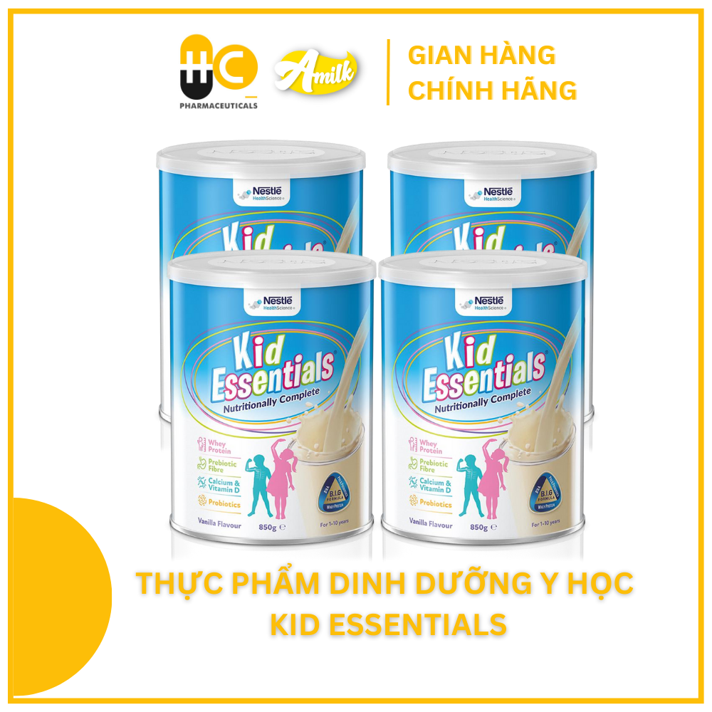 Combo 4 lon Sữa Kid Essentials mẫu mới cho trẻ biếng ăn, chậm tăng cân- 800g [NHẬP KHẨU CHÍNH HÃNG]