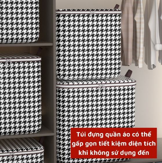 Túi Đựng Chăn Màn Quần Áo Đa Năng Cỡ Lớn 100L, Túi Đựng Đồ Có Thể Gấp Gọn Tiện Lợi GD700-CMV-kesoc