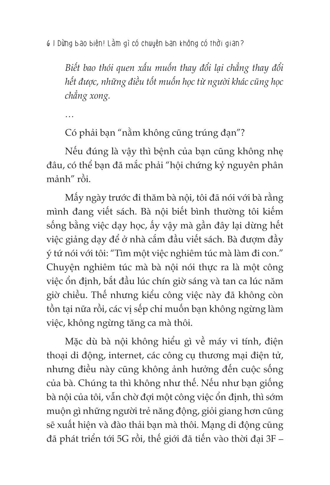 Dừng Bao Biện! - Làm Gì Có Chuyện Bạn Không Có Thời Gian