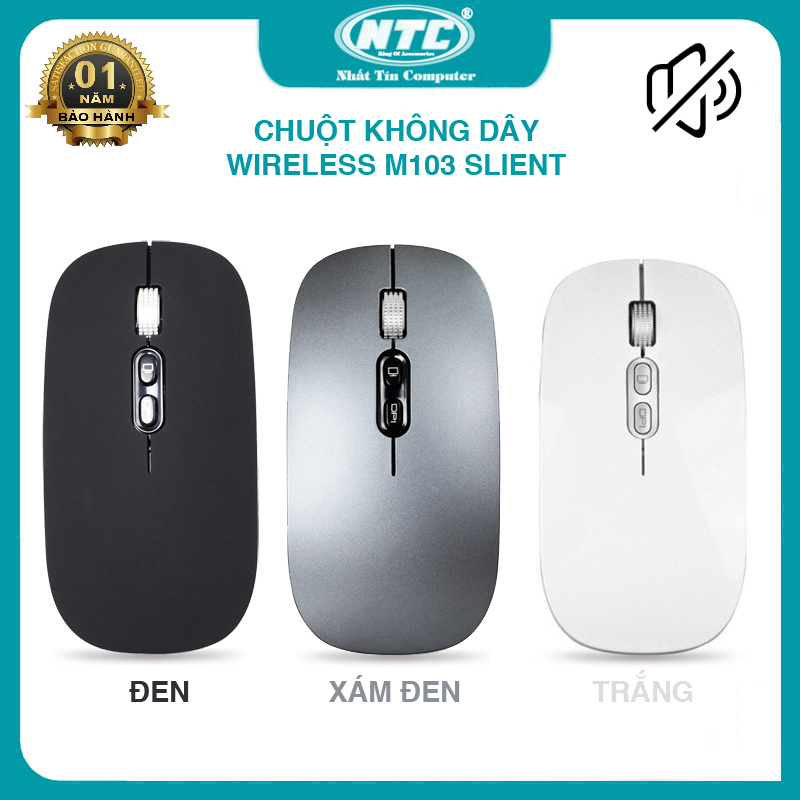Chuột không dây Wireless M103 pin sạc siêu mỏng - phiên bản Silent không tiếng click
