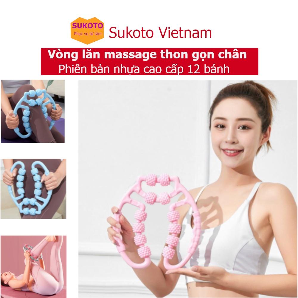 Vòng lăn massage thon gọn chân - Bản nhựa cao cấp 12 bánh