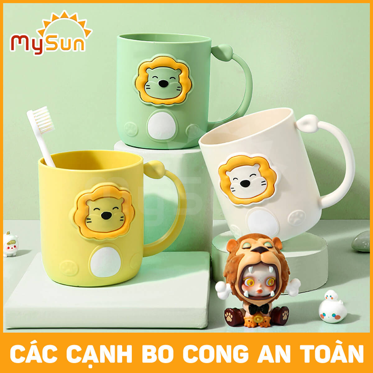 Ly cốc nhựa đánh răng cho bé gái trai cute cốc uống nước cho bé MySun