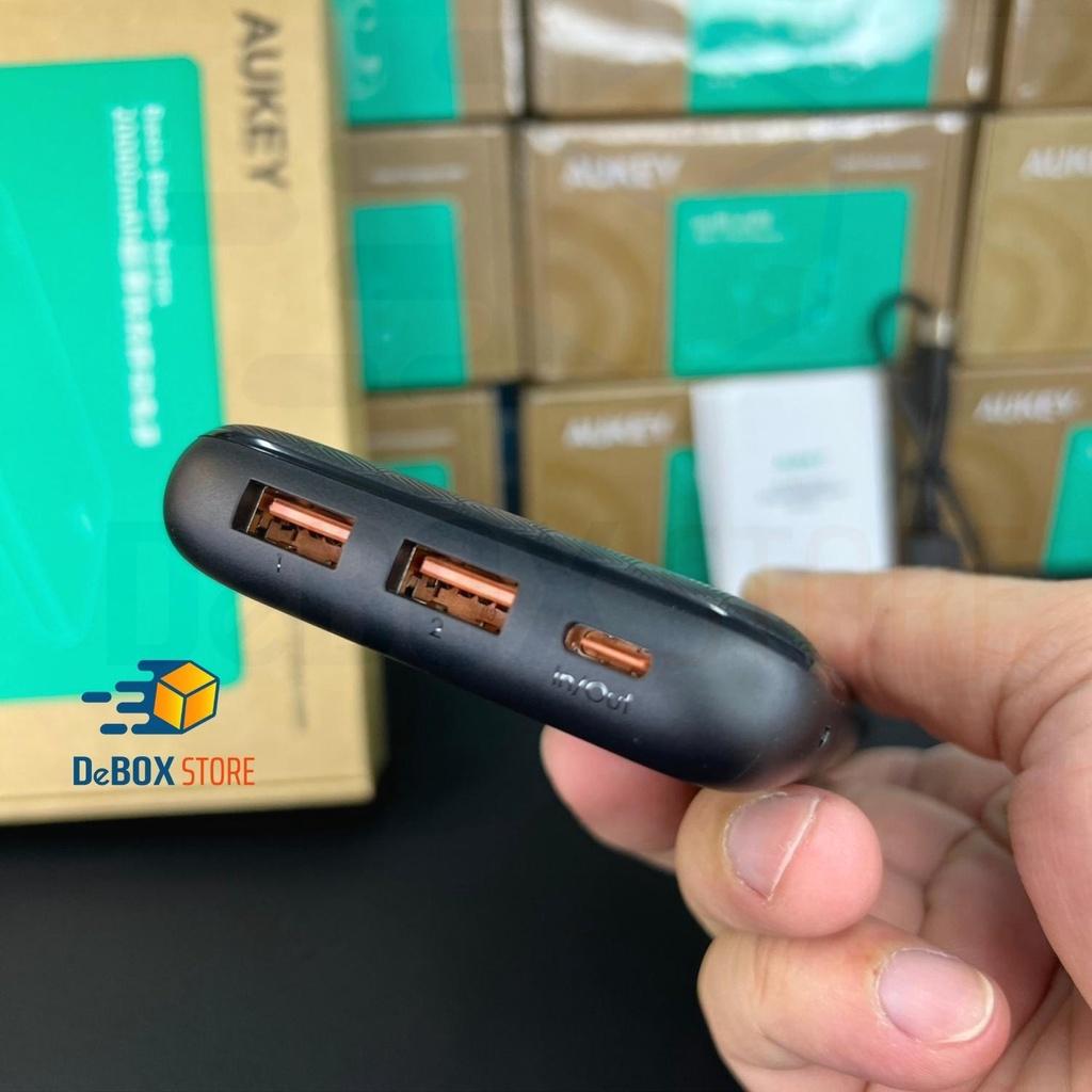 Pin Sạc Dự Phòng Aukey PB-N93A 20000mAh Cổng USB-C Sạc Nhanh PD3.0 18W + USB-A QC 3.0 18W - Hàng Chính Hãng