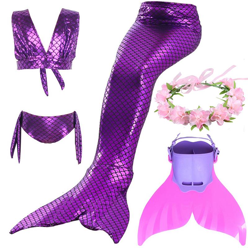 Bé Gái Bơi Nàng Tiên Cá Đuôi Với Vây Trẻ Em Ngày Lễ Bộ Đồ Bơi Bikini Trẻ Em Nàng Tiên Cá Đầm Công Chúa Trang Phục Hóa Trang