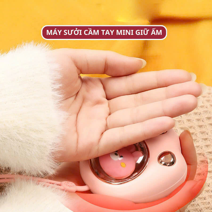 Máy sưởi ấm mini chạy pin cầm tay đèn LED 2 mức độ nhiệt Làm ấm nhanh Văn Phòng Du Lịch Dã Ngoại Phượt Đi Học Đi Làm - Hàng Nhập Khẩu