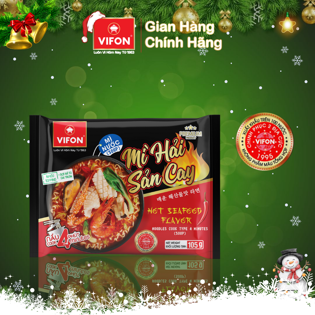 Thùng 24 Mì Hải Sản Cay VIFON