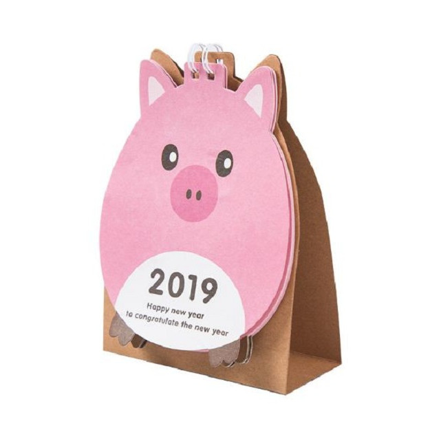 Lịch để bàn Pink pig  2019