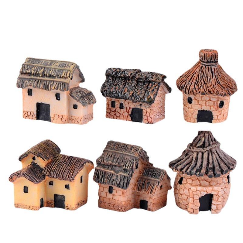 Phụ kiện nhà tranh, nhà nông thôn cao cỡ 3 cm, trang trí tiểu cảnh terrarium, mô hình, cây cảnh, làm đồ handmade
