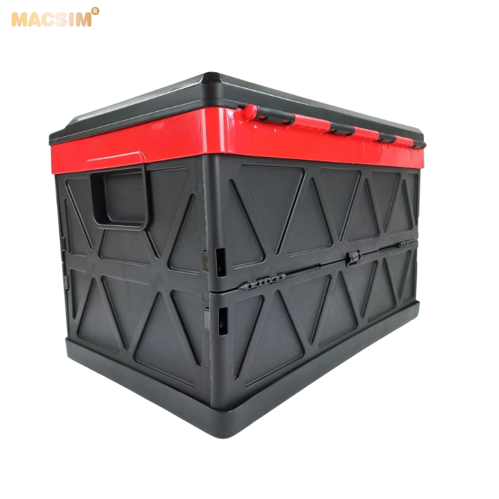 Hộp đựng đồ xếp gọn 50cm x 32cm x 31cm- nhãn hiệu Macsim chất liệu PP  màu đen pha vàng,xanh,đỏ