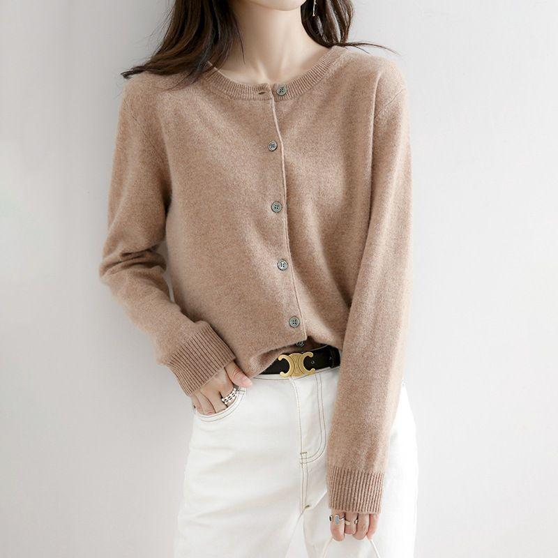 - Áo khoác cardigan len dệt kim cổ tròn 2022