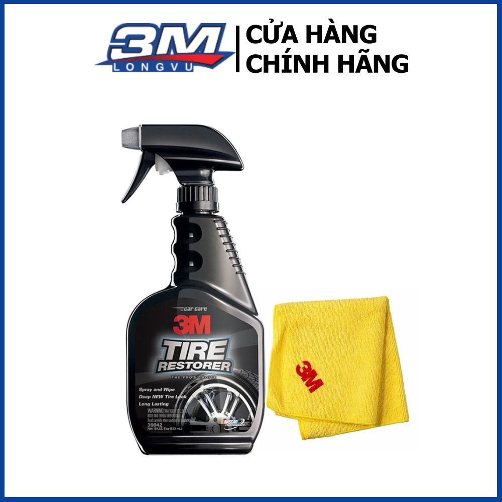 Combo Chai xịt Bảo Dưỡng Và Phủ Bóng Lốp Xe 3M Tyre Restorer + Khăn Lau Xe Hơi Chuyên Dụng 3M 50400 - 3M Long Vu