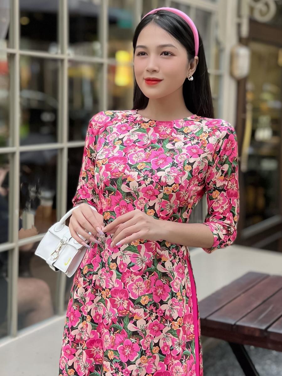 [HCM] Áo dài hoa sứ gấm Vân Gỗ siêu sang AD037 - Khánh Linh Style
