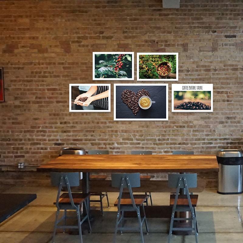 Bộ 5 tranh cho quán cà phê “Hạt cà phê thiên nhiên” | Tranh cây cafe W4231
