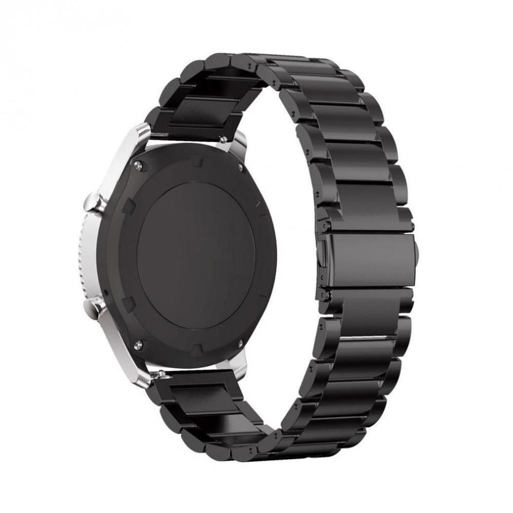 Black 22mm Stainless Steel Wrist Watch Band Strap Bracelet for Mens Womens