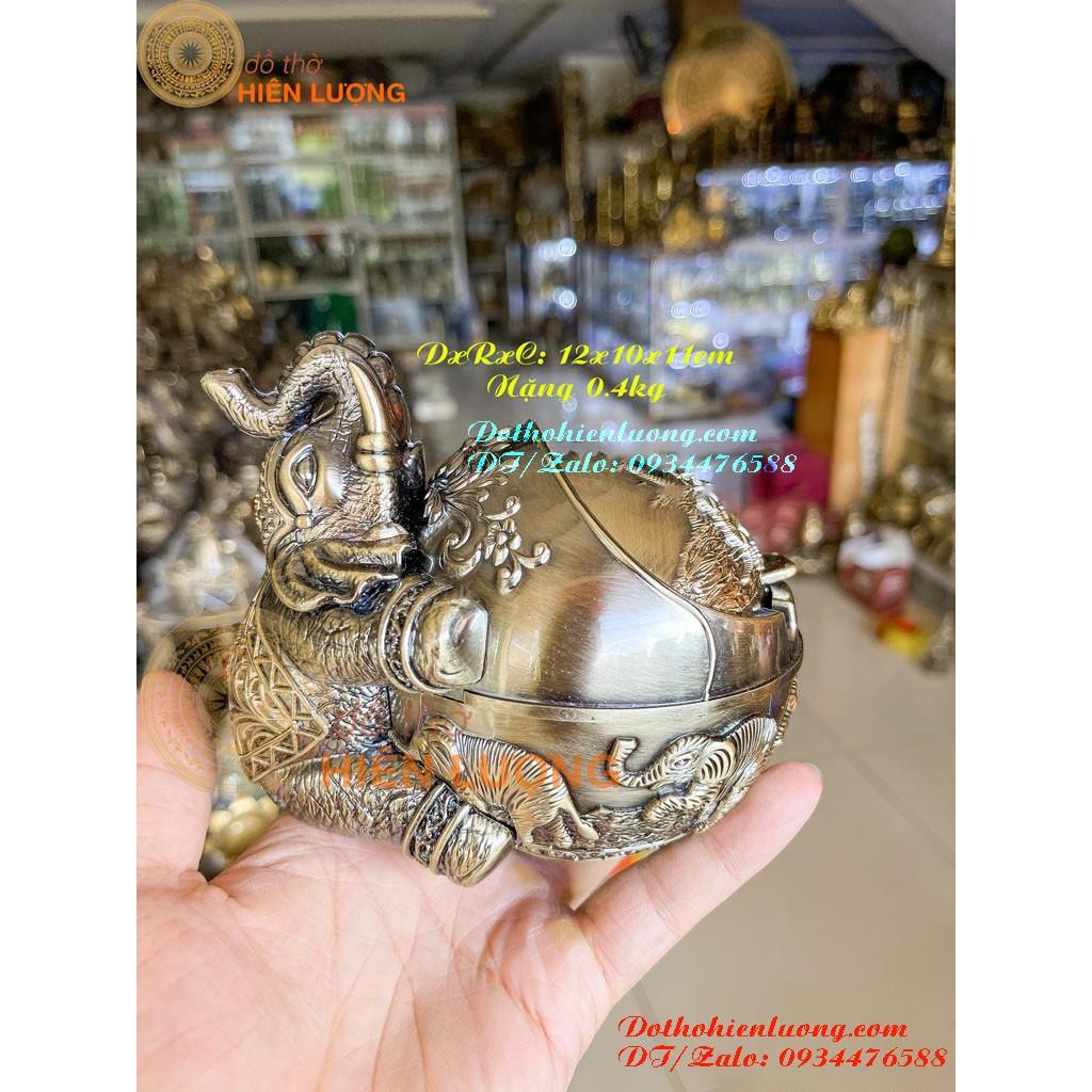 Gạt Tàn Voi Ôm Bằng Đồng - Quà Tặng Phong Thủy Đẹp