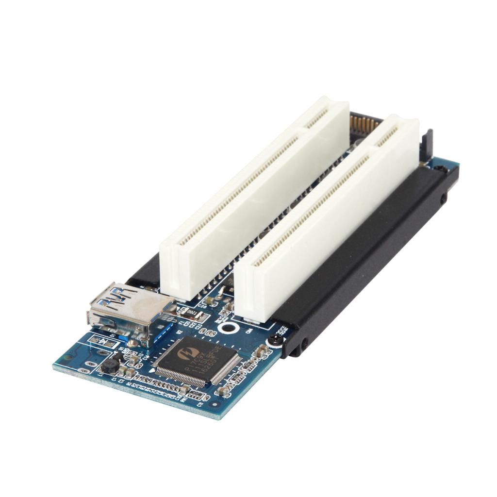 2X PCI-E Express X1 to Dual PCI Riser Extender Card Adapter with USB 3.0 Cable