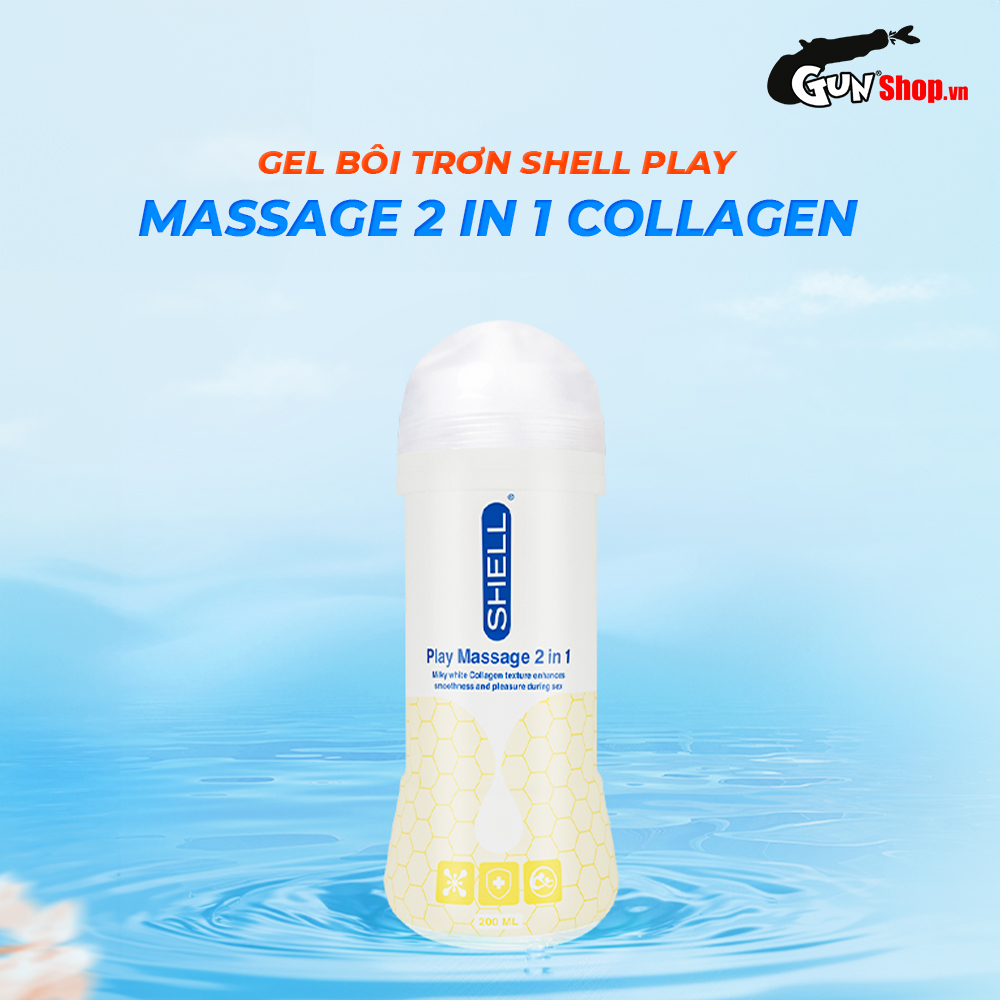 Gel bôi trơn Shell Play Massage 2 in 1 Collagen - Chai 200ml