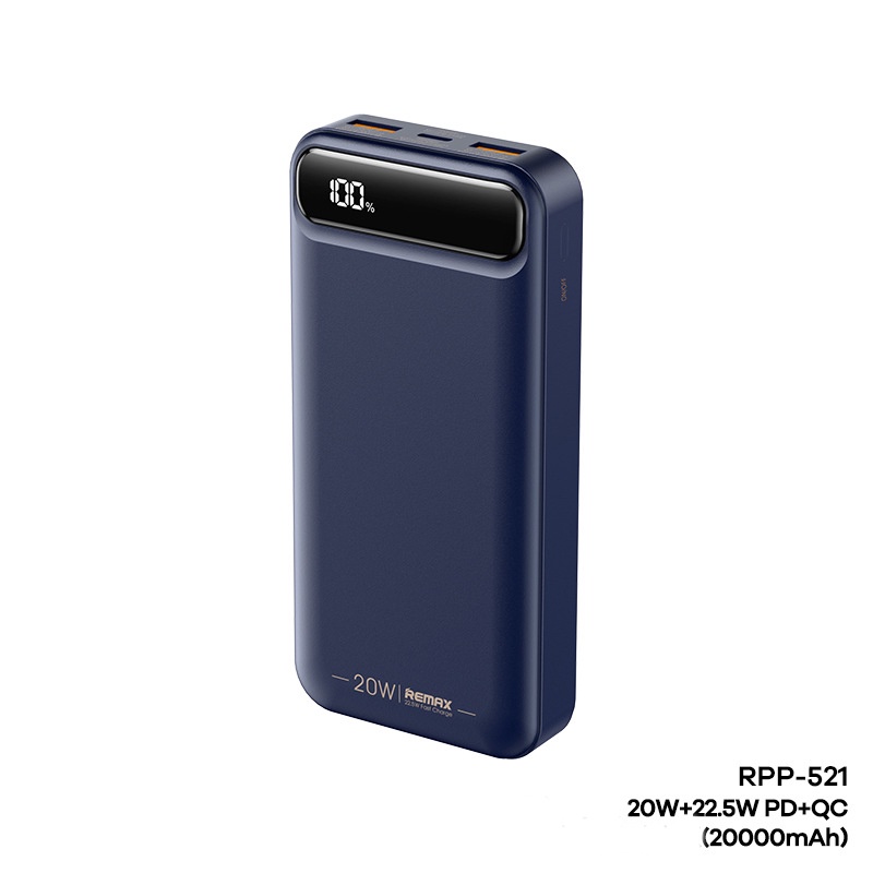 Pin dự phòng sạc nhanh Remax RPP-521 Bole Series 20000mAh QC 22.5W và PD 20W - tích hợp 2 input 3 output - Hàng chính hãng