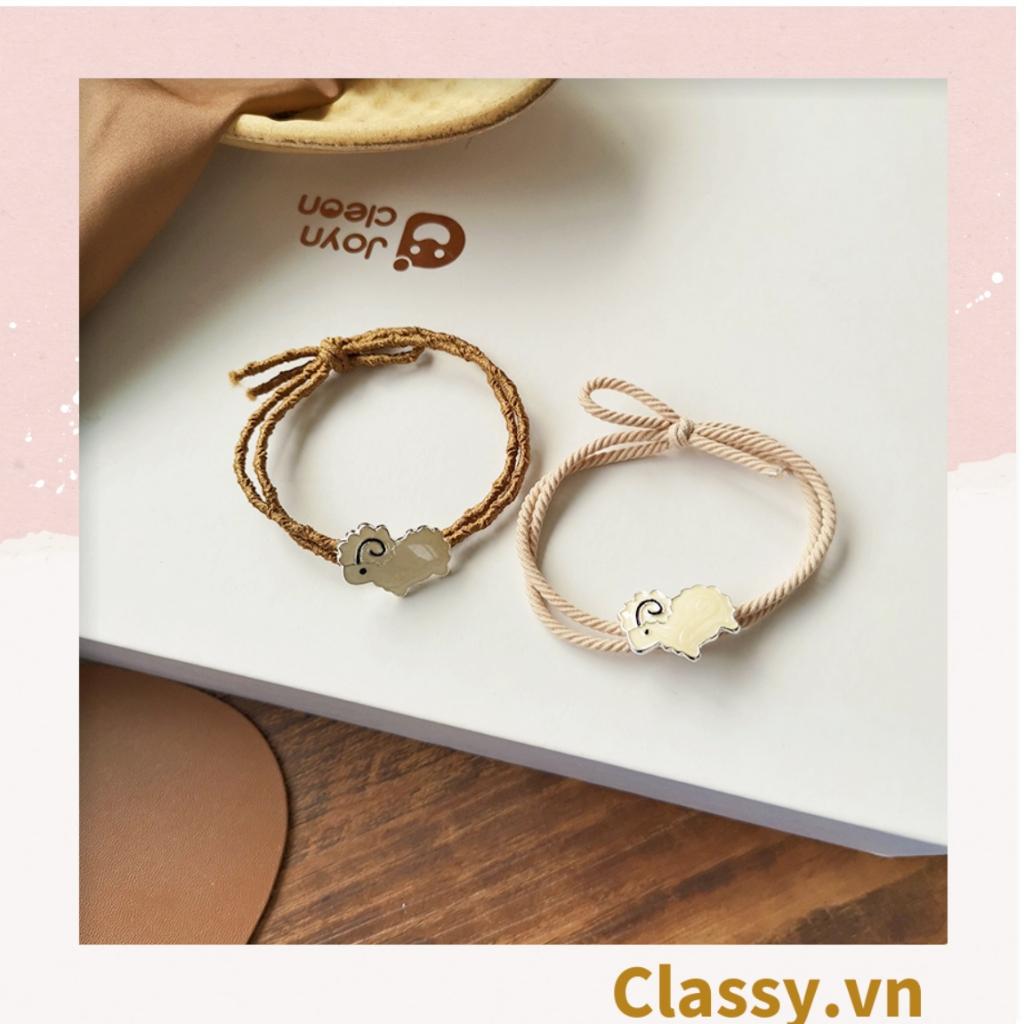 Dây cột tóc hình con cừu dễ thương, hai lớp chắc chắn, phong cách hàn quốc dành cho nữ Classy PK1018