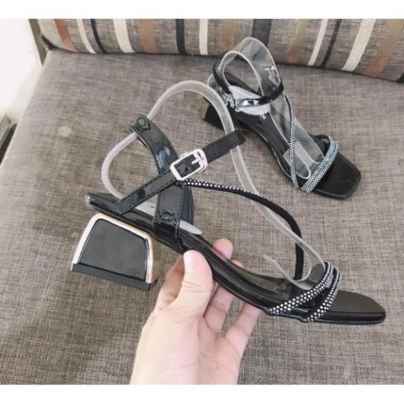 Giày Sandal cao gót phối kim sa, chiến binh xinh và cực đẹp AMZO