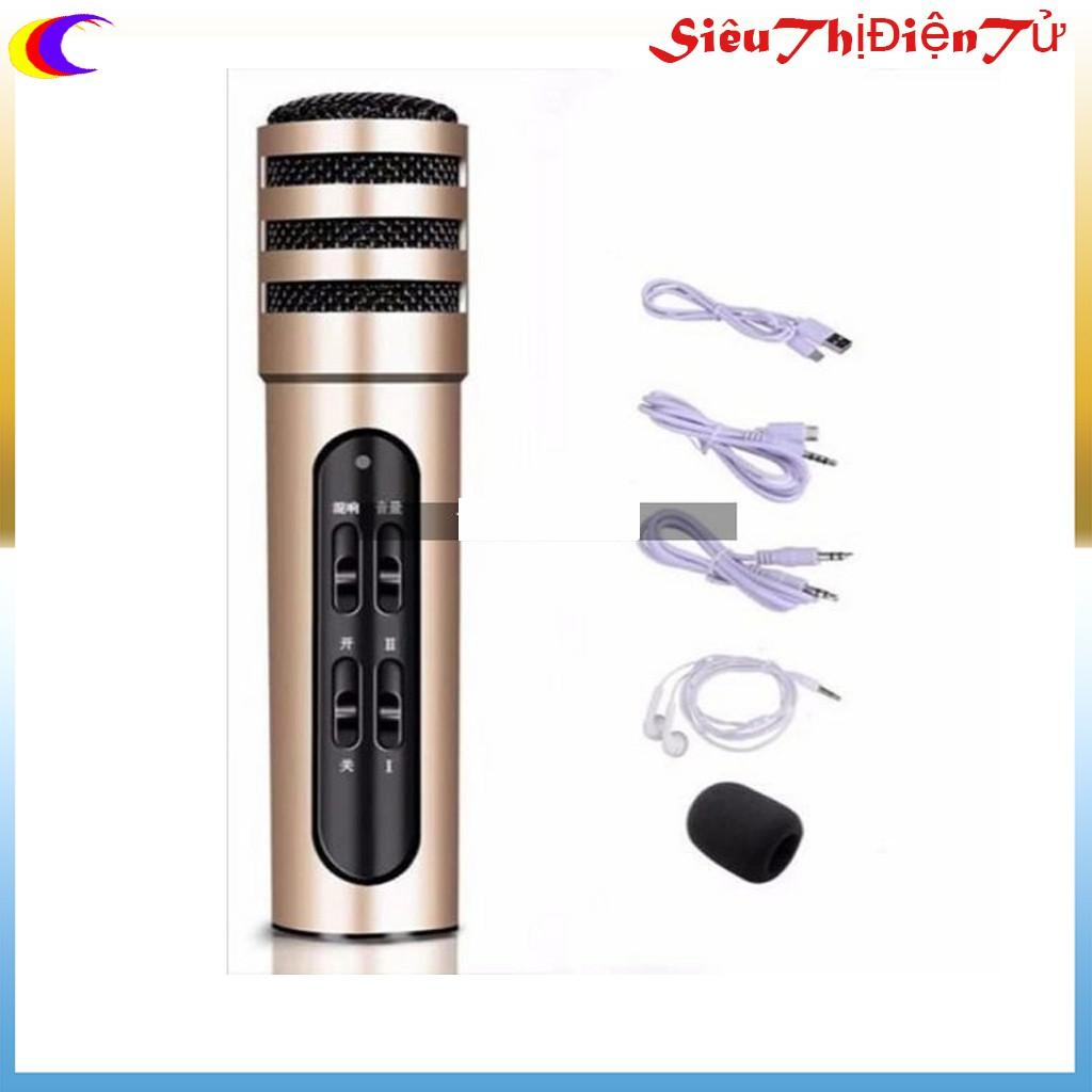 Micro C7 ( Loại 1, Đủ Phụ Kiện) , Thu Âm, Hát Karaoke, Livestream trên điện thoại 3 in 1 màu ngẫu nhiên