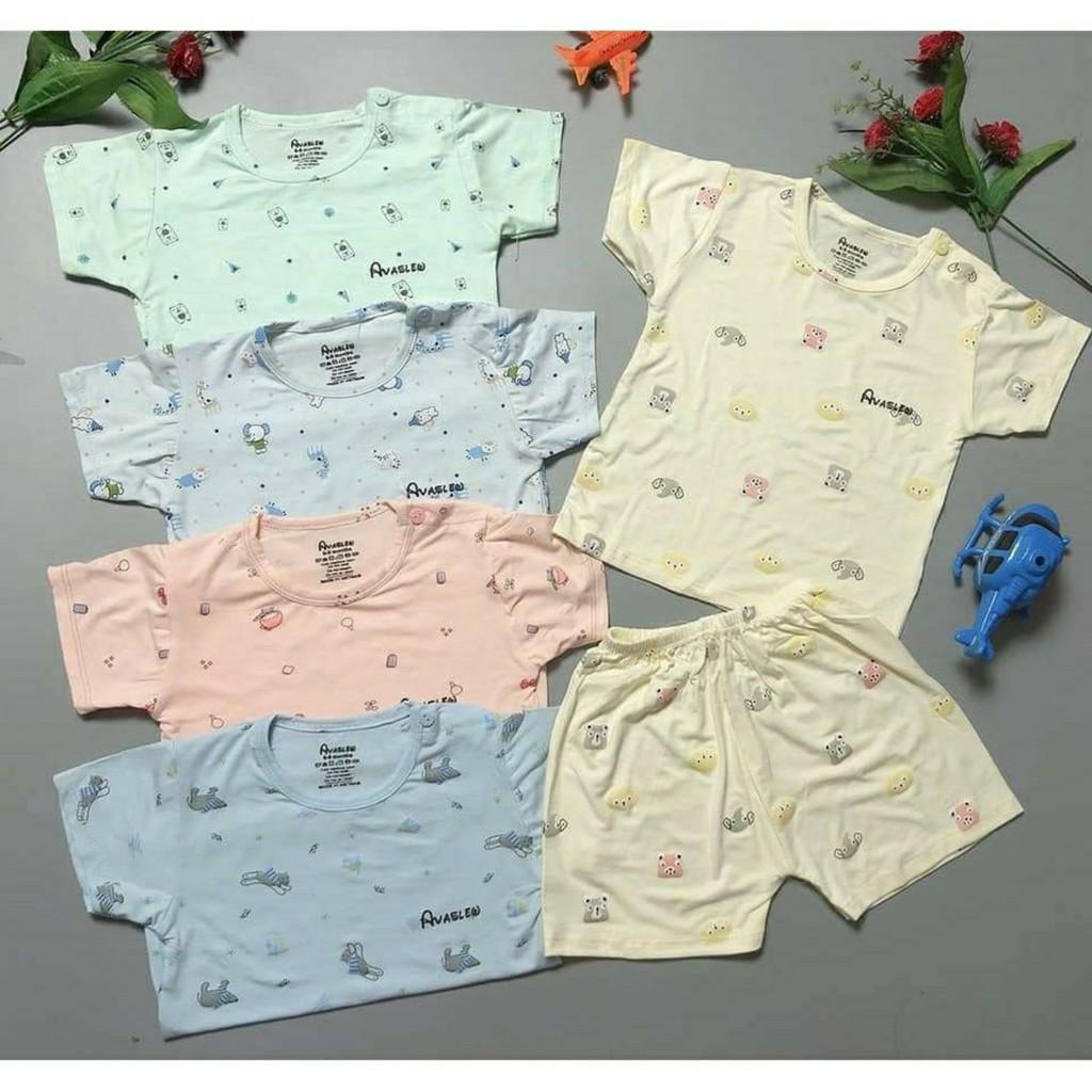 Bộ quần áo Cộc Tay thun lạnh A3 Minky mom rẻ đẹp mát cho bé sơ sinh từ 0-18 tháng