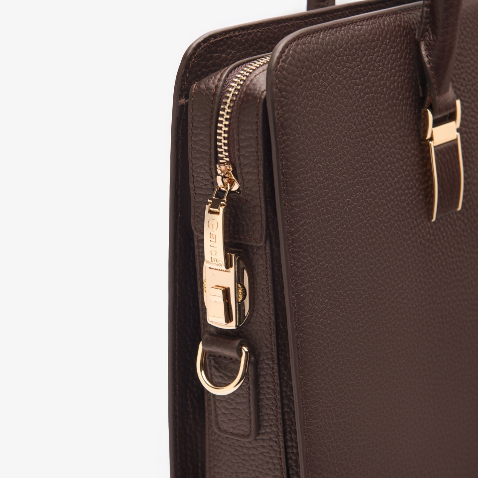 Cặp Da Doanh Nhân Túi Xách Công Sở GENCE CTS13 Da Bò Khóa Số Cao Cấp Màu Nâu