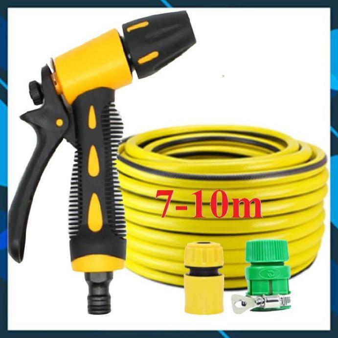 Vòi Xịt️ Bộ dây vòi xịt nước rửa xe, tưới cây , tăng áp 3 lần, loại 7m, 10m 206319 cút sập, nối PE