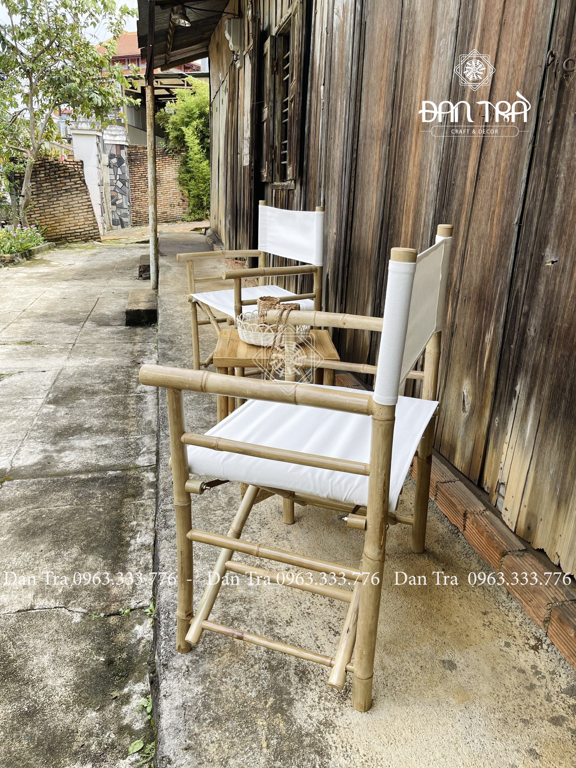Ghế Tre Đạo Diễn Bạc Trắng Xuất Khẩu Đan Trà- Ghế Tre Decor Quán- Nội Thất Mây Tre Đan