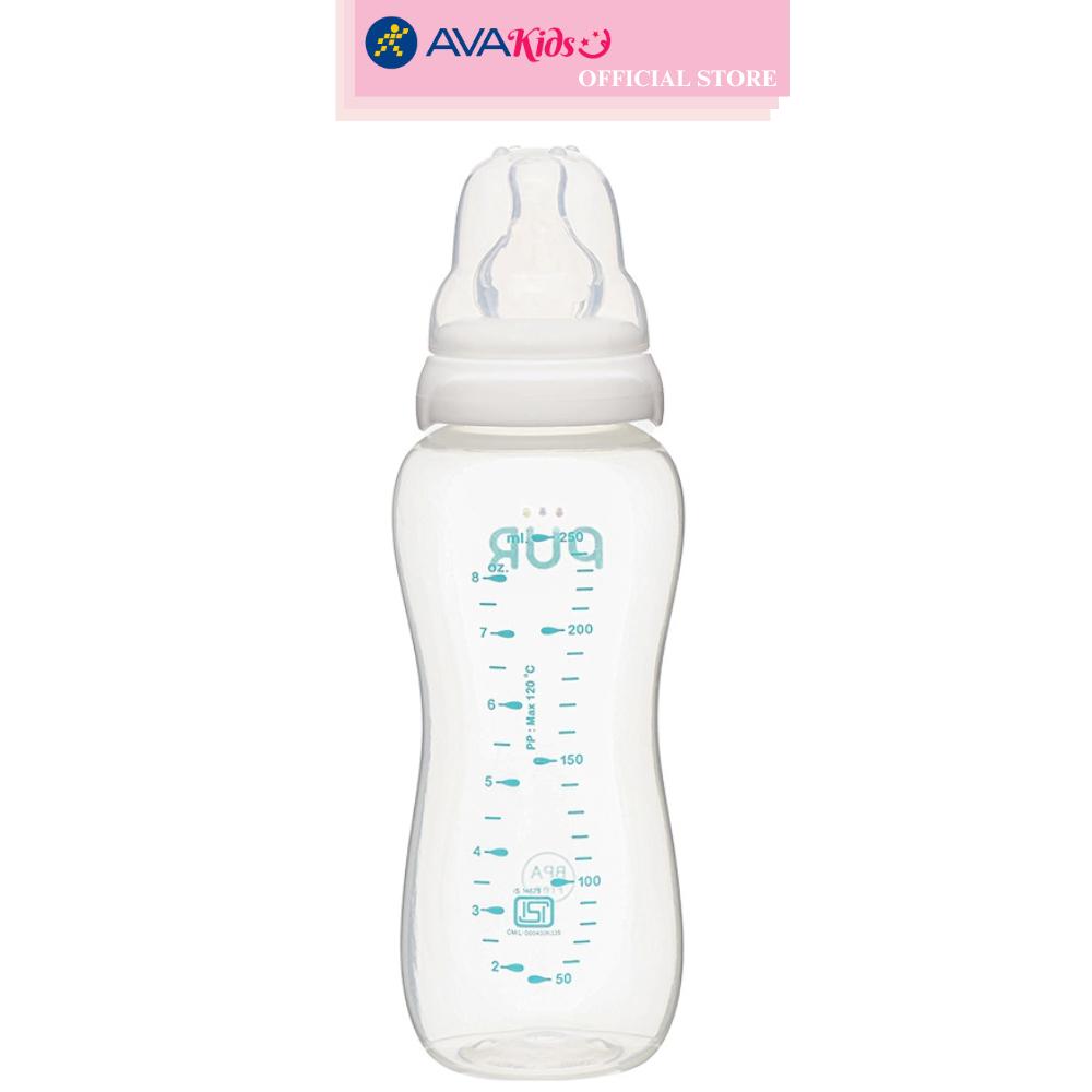 Bình sữa nhựa PP Pur Comfort Feeder 1603 cổ hẹp 250 ml (từ 6 tháng)