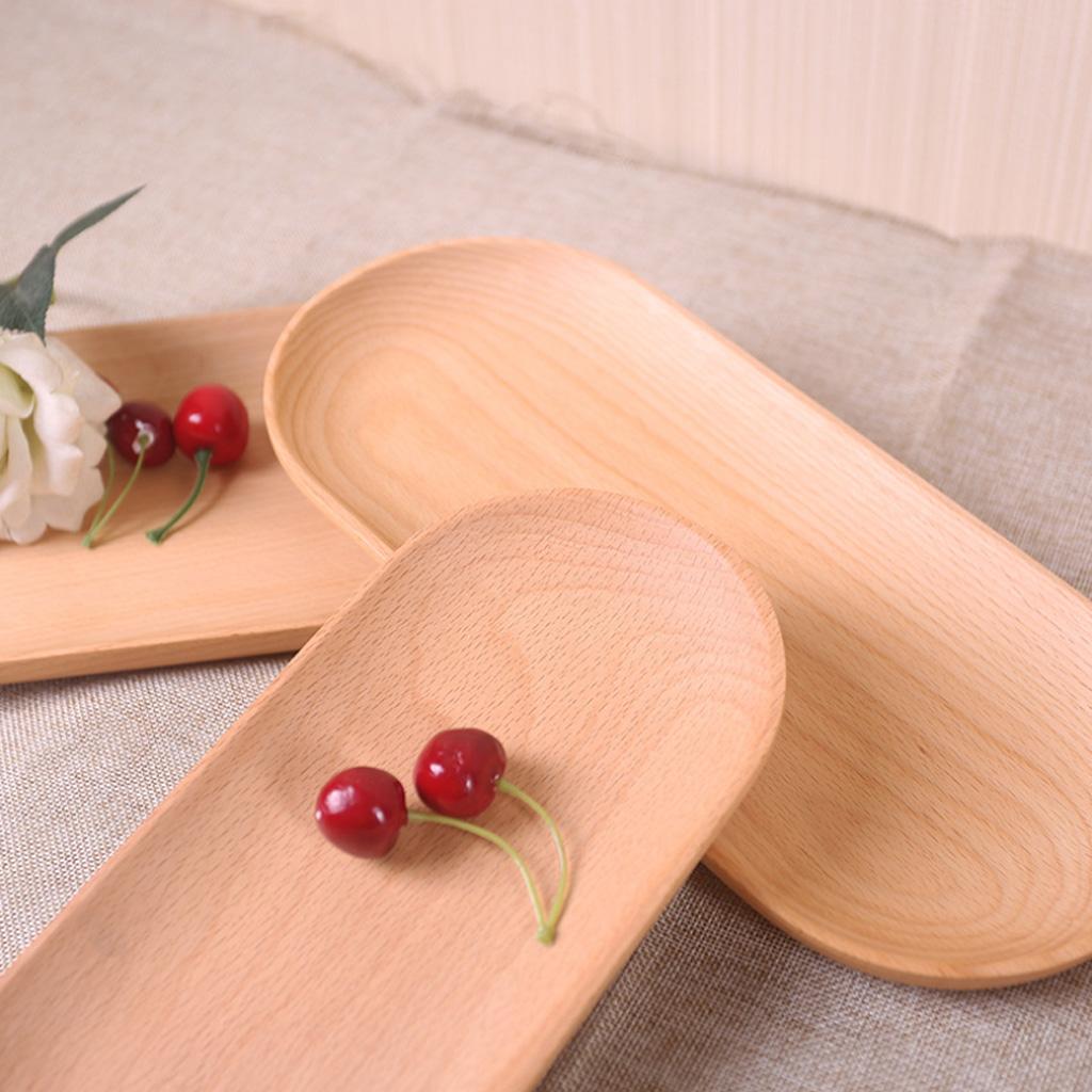 wooden Tray Food Serving Dish Bowl Dinnerware for Bread Salad Fruit Snack
