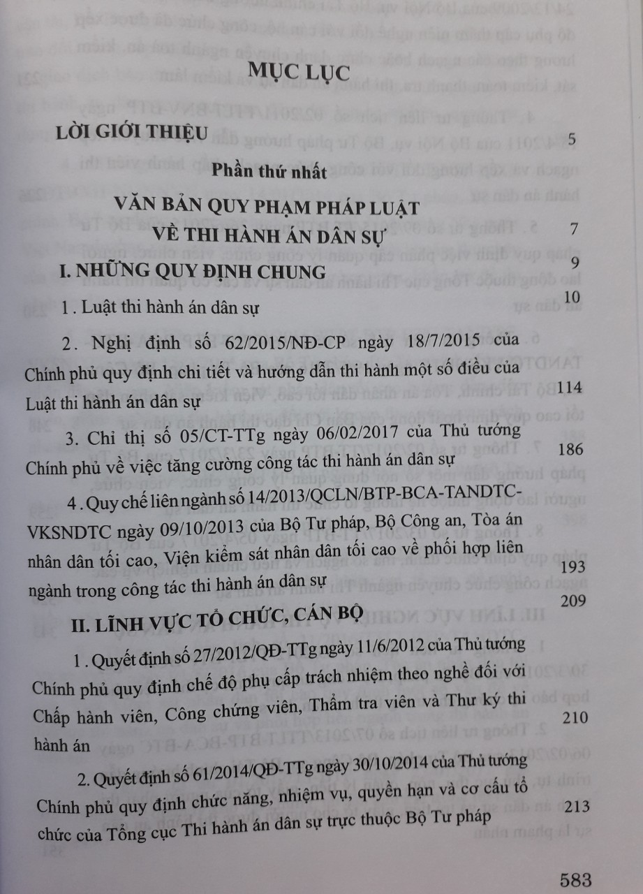 Hệ Thống Văn Bản Quy Phạm Pháp Luật Về Thi Hành Án Dân Sự, Thi Hành Án Hành Chính