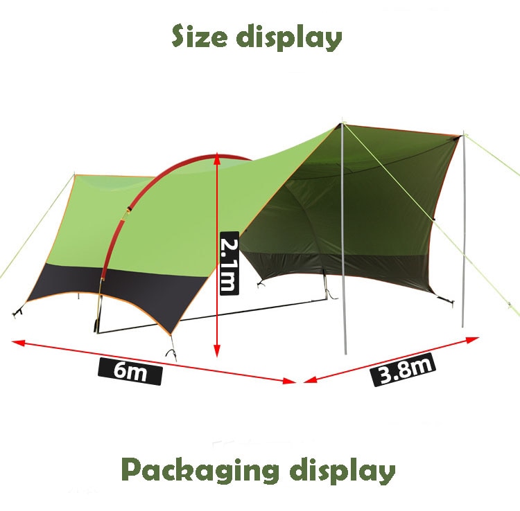 Mái che cắm trại siêu lớn Ultralarge Anti-Uv Summer Outdoor Super Large Camping Green|Brown