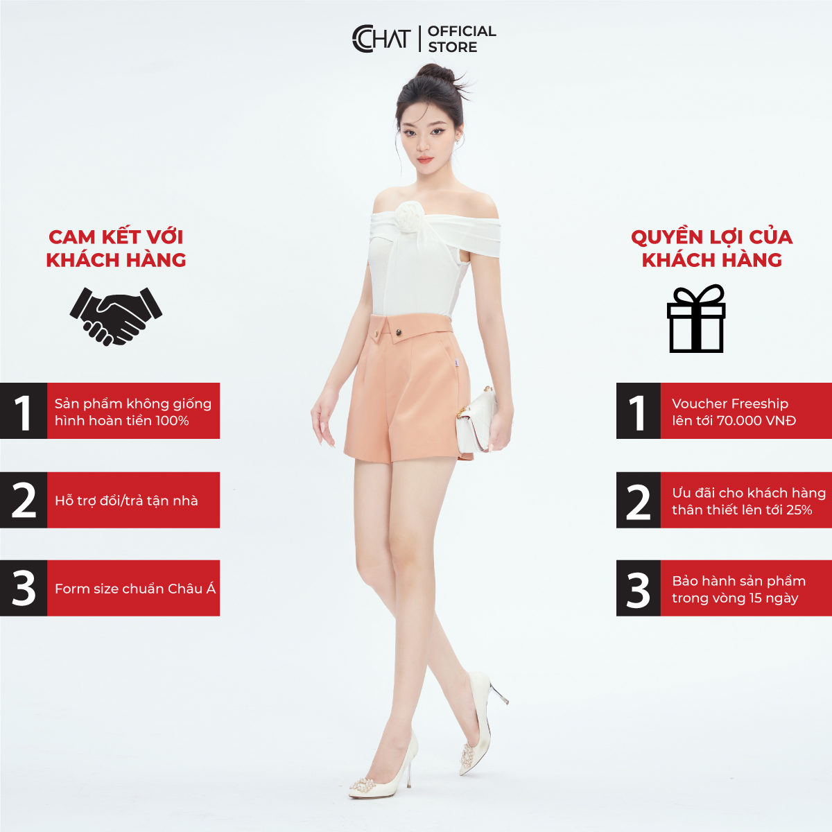 Áo Thun Kiểu Trễ Vai Cài Hoa Dáng Ôm Chất Vải Mềm Mịn Co Giãn 4 Chiều 13TNC8001OT