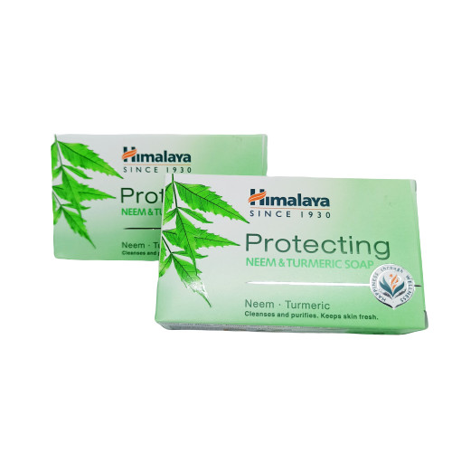 Ba Cục Xà Phòng Neem Nghệ Tây Himalaya Giúp Kháng Viêm, Kháng Khuẩn Hỗ Trợ Ngăn Ngừa Mụn Lưng, Viêm Da - Protecting Neem &amp; Turmeric Soap 75g